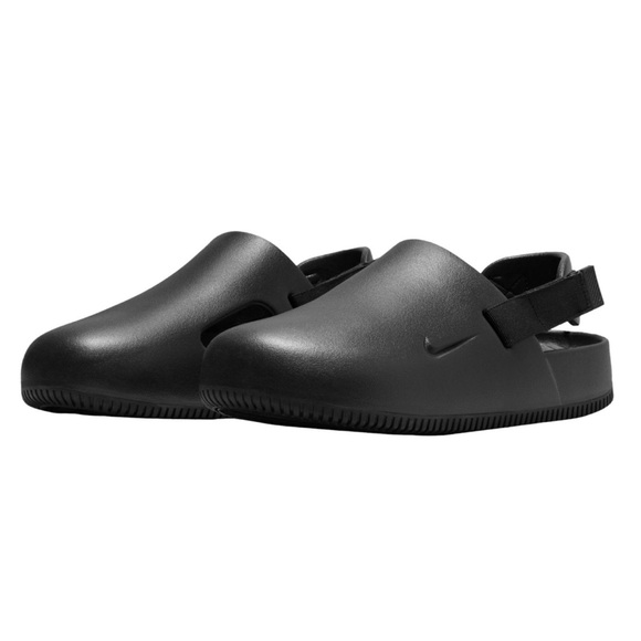 NIKE MENS CALM MULE SLIDES ALL BLACK SLIDES CLOG BLACKS SPORT JET - Picture 5 of 8